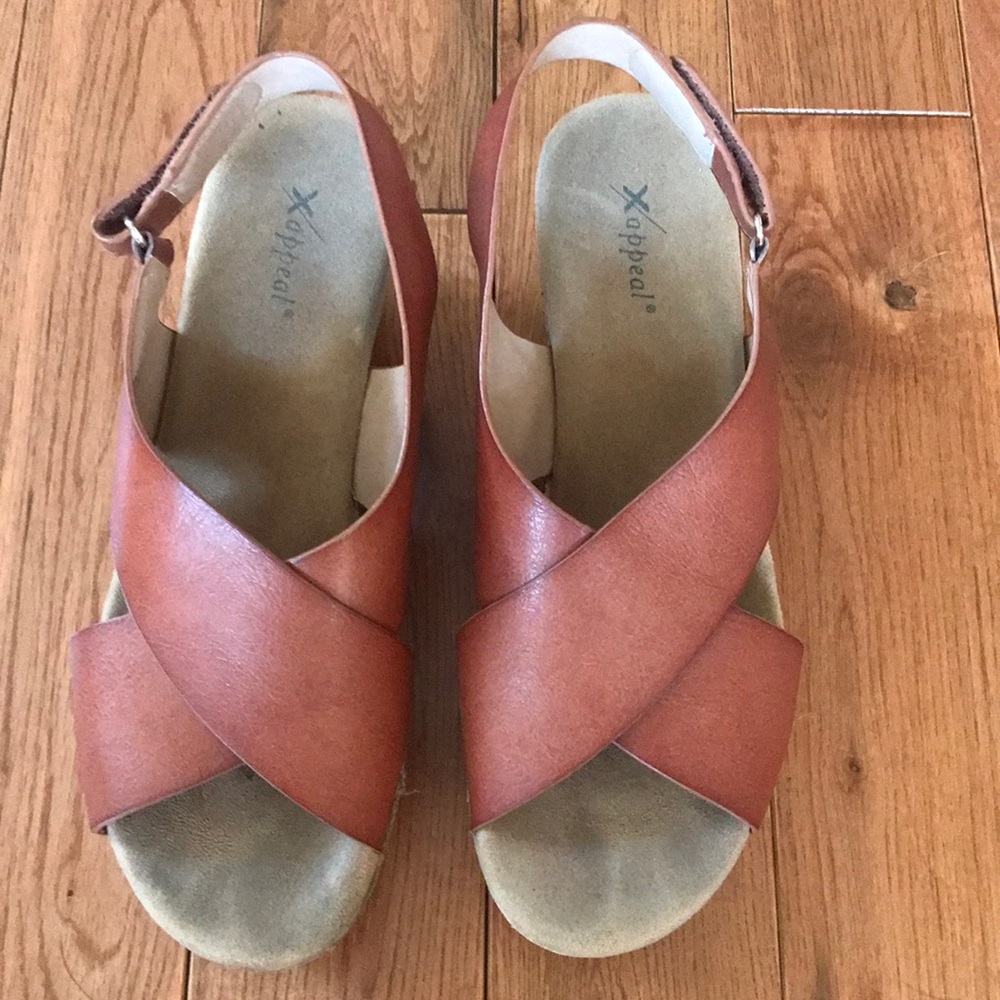 Xappeal Tan Wedge Sandals
